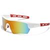 wonderflower Occhiali da sole polarizzati da ciclismo, unisex, colore: bianco e rosso, bianco rosso, Taglia unica