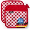 LAUTER SCHUTZ LauterSchutz® 1 paio di presine in cotone (riciclato) - Con tasca per il manico e fodera in pile - In diversi colori (Rosso)