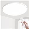 MOONSEA Plafoniera LED Soffitto, Plafoniere 80W 3000K-6000K Dimmerabile, Plafoniera LED Soffitto 79 cm Rotonda per Soggiorno, Studio, Ufficio, Bianco