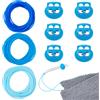 NBEADS 9.8 Yards di Cordoncino per Mantenere I Punti, 2mm Tubolare In Gomma Cavo per Maglieria con Ferma-Ago Da 5.5mm per Tenere I Punti Bracciale Collana Perline, Serie Blu