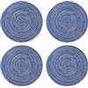 ALMLWIAJ Set di 4 Tovagliette Rotonde Lavabili, Tovagliette Rotonde Blu Intrecciate, Antisporco, Resistenti al Calore, Tovagliette Rotonde (Blu-M-30CM)