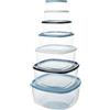 QILZO Contenitori per alimenti |Set 7 pezzi 220ml 350ml 600ml 1,2L 2L 2,7L 3,6L