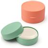 APOMOONS Confezione da 2 portasapone rotondi in plastica con coperchio, piccola scatola per sapone, da viaggio, impermeabile, contenitore solido per shampoo, portasapone per bagno, palestra