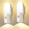 HOTUT Luce Notturna USB Sensore Movimento Ricaricabile, 2 Pezzi Luci Notturna LED a 1800mAh Batteria, Luce a induzione Interna, Dimmerabile, 3 Colore e 3 Modalità, Lampada Notturna Bambini per Camera