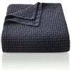 CHUFFED Copriletto, 220 x 240 cm, 100% cotone, motivo a nido d'ape, coperta leggera come copridivano, coperta per soggiorno, divano, antracite