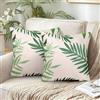 ETOLISHOP Federe per Cuscini Poliestere 45x45cm Set di 2 Copricuscini Divano Federe Cuscini Divano Verde Foglie Decor Fodere per Cuscini per Divano Camera Soggiorno Patio Esterno Giardino Auto Ufficio
