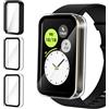 iVoler 3 Pezzi Cover con Vetro Temperato per Honor Band 10, Copertura Completa Pellicola Protettiva Custodia Antiurto, Ultra Sottile Anti-Graffio Rigida Bumper Case, 2 Trasparente + 1 Nero