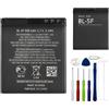 E-yiiviil Batteria di ricambio BL-5F, 950 mAh/3,7 V, compatibile con Nokia N95 N96 N93 E65 6210 6290 6710, con strumenti