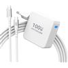 ANTWELON 100W USB C Caricatore GAN Tipo C Alimentatore per MacBook Pro 16 15 14 Zoll, MacBook Air, iPad Pro, Galaxy S24 S23, Dell XPS, HP, Thinkpad Yoga, Laptop, Telefoni (bianco)