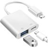 Ticenpe [Certificato Apple MFi] Adattatore Lightning a USB OTG per iPhone 14/13/12/11, Adattatore Fotocamera da Lightning a USB con porta di ricarica, Supporta U Disk, MIDI, lettore di schede, mouse, tastiera