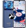 OUKITEL C60 Smartphone Android 15-10000mAh Telefono Cellulare 16GB RAM + 128GB(TF 1TB) Cellulari 4G,6.88 HD+ 90Hz,AL110 dB/Torcia 120 Lumen/13MP+8MP/Impronta digitale/Face ID/Dual SIM/OTG,Blu nero