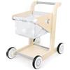 Asweets 2 in 1 Baby Push Walker Girello in Legno per Bambini, Passeggino per Bambole a Spinta e a Traino, Carrello Della Spesa per Bambini e Bambine, Primi Passi Giocattolo (Grigio)