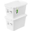 PAFEN 2x scatola di immagazzinaggio con coperchio trasparente 6,5l - 30x20x18cm - Scatole Immagazzinaggio Scatole impilabili con clip di chiusura Contenitori di plastica | Bianco