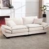 HOXINBLY Divano Letto 2 Posti con Funzione di Sonno, Matrimoniale con Materasso, Divano 2 posti con braccioli, Soggiorno mobili Divano Letto per Soggiorno Appartamento Villa,Velluto Beige