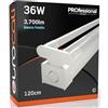 Eurocali Tubo LED 120cm 18W 1700 lumen Luce Fredda 6400K - Pacco con 2 tubi e Plafoniera Portatubo da Interno