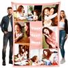Stepdiy Coperta Personalizzata con Foto, Plaid Personalizzato con 6 Foto e Testo, Regali Personalizzati per Donna Madre Papà Marito Amica