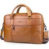 BAGZY Ventiquattrore in Pelle Uomo - Borsa Porta PC 15.6 Pollici, Porta Documenti, Cartella Portadocumenti - Borsa Business a Tracolla per Lavoro - Regalo Uomo