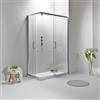 Auria Box Doccia Angolare 90x120 cm - Cabina Doccia con Porta Scorrevole Vetro Temperato 6mm,Trasparente e Anticalcare con Profilo in Alluminio Cromato e Chiusura Magnetica - Facile da Installare e Pulire