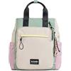 PACO MARTINEZ Zaino Traveller Multicolore da Donna, Zaino per Laptop 13, Misura Grande, Doppi Manici, Grigio, Malva, Verde Menta e Giallo - 37x42x22 Centimetri