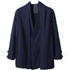 Eesuei Cardigan da uomo in stile cinese Top in lino Zea Tea Kung Fu Camicie Giapponese Kimono Giacche Cappotti Robe Orientale Streetwear, Blu scuro, S