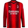 PUMA 2023-2024 AC Milan Long Sleeve Home Football Soccer T-Shirt Maglia