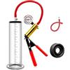 SeLgurFos Pompe del pene a vuoto con maniglia e manometro pompa del pene giocattoli del sesso per gli uomini, pompa ingrandimento estensore masturbare per uomo cazzo stretching (Red,38mm)