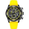 Megir Orologio da uomo alla moda con cinturino in silicone, cronografo, orologio da polso al quarzo con data automatica, lancette luminose, impermeabile 3 atm, 2211 (giallo), Cinturino