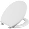 Cornat Sedile WC Nuwei - Bianco neutro - Duroplast facile da pulire - Funzione Quick Up & Clean - Abbassamento automatico - Comodo montaggio dall'alto/sedile WC/copriwater / 1076435