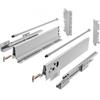 GTV MODERN BOX Cassetto push to open 300 mm profondità 210 mm altezza completamente estraibile, sistema di estrazione soft spinta, grigio, universale, senza manico