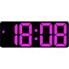 Colcolo Orologio da parete digitale Dimmer Display 12H 24H Orologio da tavolo elettronico temperatura LED Sveglia per a Office Festival Teens, rosa rossa
