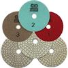 EnricoMall GioTools - Set completo (3 gradini - Wave): tamponi per lucidatura a umido diamantati di qualità professionale da 100 mm per marmo di granito