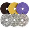 EnricoMall GioTools Set completo (3 gradini - Fiocco di neve): tamponi diamantati per lucidatura a umido di qualità professionale, 100 mm/10 pollici per marmo di granito