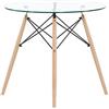 EGGREE Tavolo da Pranzo Rotondo Vetro Moderno Tavolo da Cucina in Legno Scandinavo, 80 x 72 cm