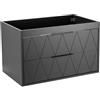 UEV Mobile Sottolavabo per Bagno, Mobiletto Bagno Sospeso con 2 Cassetti, Lavandino da Bagno non Incluso, 75×45×46CM, Nero