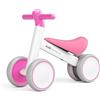 XJD Bicicletta Senza Pedali per 1 Anni, Bicicletta Equilibrio per Bambini 12-24 Mesi, Giocattolo per Bici per i più Piccoli Baby, Primo Regalo di Compleanno (Rosa, 10-24 mesi)