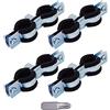 SKIR'CO (4 pezzi) staffe doppie per tubi con rivestimenti in gomma per tubi da 15-19 mm, morsetti per tubi, supporti per tubi per montaggio a parete e a soffitto