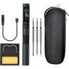 SiRyder Soldering Iron,HS-02B 100W Riscaldamento Rapido 2S 100-450°C Temperatura Preimpostata in 3 Gruppi Strumento Digitale Intelligente con Penna per Riparazioni 3 Punte di Saldatura Alimentazione DC 9-24V