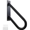 YEOOE Corrimano per gradini da esterno, ringhiere per 1-2 gradini, corrimano a U con finitura nera opaca, corrimano per scale, per garage, veranda, cortile e giardino (46cm, nero)