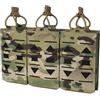 TOPTACPRO Marsupio a tre caricatori Molle Open top Magazine Holder Marsupio tattico per strumenti 500D Nylon(Multi-camo)