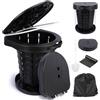 TOSUTO Toilette Portatile Campeggio Pieghevole,Toilette da Campeggio Pieghevole con Coperchio e Sacchetti per Spazzatura,WC da Campeggios per Campeggios,Tenda,Supporta Fino a 220KG