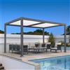 PURPLE LEAF Pergola Bioclimatica 4,25 x 3 m Pergolato da Giardino Lame Orientabili Gazebo Pergola Alluminio Pali Bianchiper Patio Terrazza Esterno Style Contemporain, Grigio-Bianco intenso
