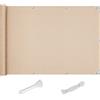 QINGLV Telo Frangi-vista per Balcone 90x100cm Frangi-vista E Telo Frangivento Per Balconi Protezione Vento Anti-UV Privacy Recinzione Copertura Per Balcone Con Occhielli Fascette E Corde -Colore Sabbia
