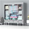 Anmas Power Armadio in tessuto con cassetti - 150 x 45 x 170 cm - Grigio chiaro - Armadio montato in camera da letto