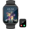ASIAMENG Smartwatch Donna Uomo Chiamate Bluetooth per Android iOS Orologio Smart Watch con Contapassi Cardiofrequenzimetro SpO2 Calorie Impermeabile IP68 Notifiche Messaggi 100+ Modalità Sportive Nero