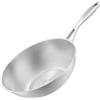SILBERTHAL Wok acciaio inox 18/10 - Saltapasta 28 cm - Padella wok induzione - Pentola wok professionale
