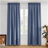 PONY DANCE Tenda Oscurante con Fettuccia da Interno Tende Termiche Isolanti per Finestre Camera da Letto Curtains Soggiorno Moderne 2 Pezzi 140x245 CM, Blu Foschia