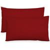 Nada Home Coppia Federe Cuscini Letto 52x82 cm in 100% Puro Cotone - Copricuscini Guanciale Tinta Unita con Pattina Interna Senza Zip o Bottoni - Set 2 Federe Morbide e Resistenti