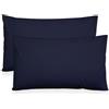 Nada Home Coppia Federe Cuscini Letto 52x82 cm in 100% Puro Cotone - Copricuscini Guanciale Tinta Unita con Pattina Interna Senza Zip o Bottoni - Set 2 Federe Morbide e Resistenti