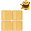 Ginddy Sottobicchieri in Bambù,4 Pcs Mosaico per Piastrelle di Vetro Vassoio Quadrato in Bambù Piccolo Sottobicchieri Legno e Resina per Bevande Kit Fai Da Te Vassoio Decorativo Regalo Attività Artigianali
