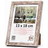 3-B MEGA - Cornice portafoto in legno, colore bianco vintage (Rustical con venature del legno visibili), 13 x 18 cm, con vetro acrilico